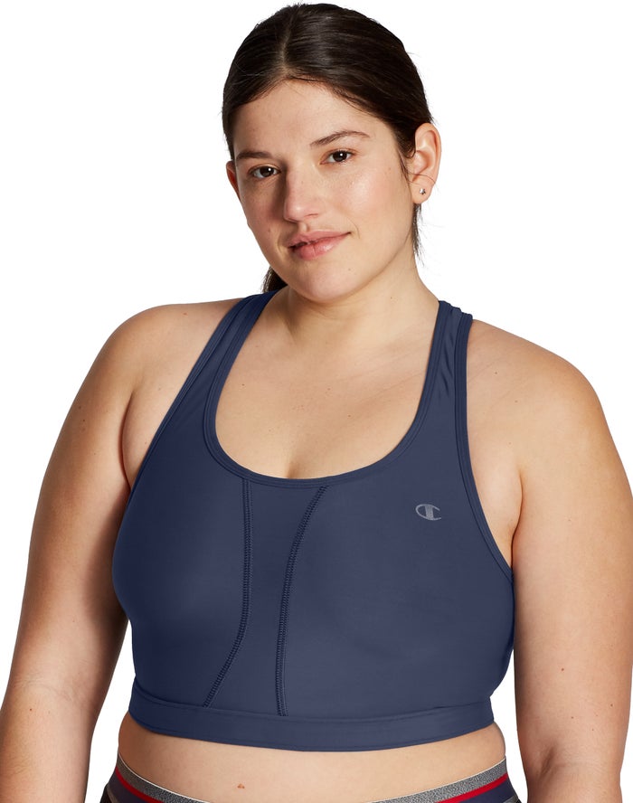 Champion Womens Sports Bra NZ - Plus Vented Navy ( 7604-THDEI )